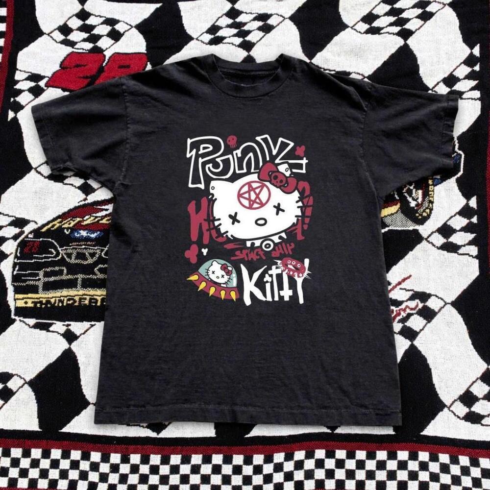 Black Hello Kitty Punk Rock Tee